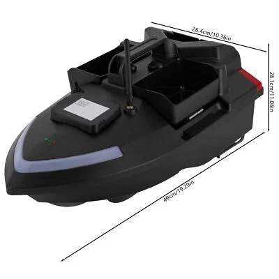 GPS Angeln Köderboot Fernbedienung Fischköder Boot 12000mAh zum Angeln Schwarz - Bild 1 von 4