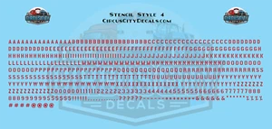 Stencil #4 Alphabet Letters & Numbers 1/16" 1/8" 3/16" 1/4" Water Slide Decal... - Picture 1 of 49