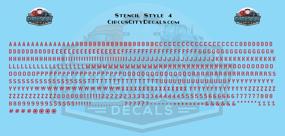 Stencil #4 Alphabet Letters & Numbers 1/16" 1/8" 3/16" 1/4" Water Slide Decal... - Image 1 of 1