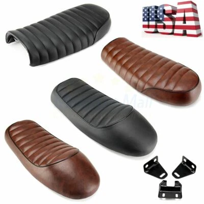 Flat Brat &Hump Saddle Cafe Racer Vintage Seat Cushion For Honda CB Yamaha XJ GN - Image 1 of 4