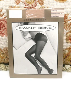 EVAN PICONE ULTRA SHEER CONTROL TOP SANDALFOOT TOE PANTYHOSE NUDE MEDIUM - Bild 1 von 4