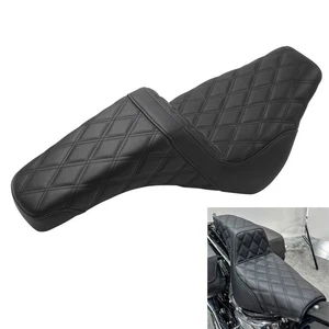 Driver Passenger Two Up Seat For Harley Softail FLDE FXBB FLSL FLHC FXST - Picture 1 of 13