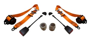 3 Point Orange Siège Courroies Paire pour Porsche 911 912 914 356 - Picture 1 of 6