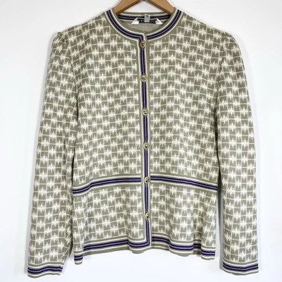 Vintage Cardigan Retro 80s 90s Wool Blend Knitted Formal Smart Size 10 - Image 1 of 4