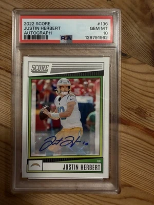 2022 Score - Justin Herbert #136 Signatures (AU) - Image 1 of 2
