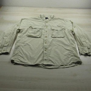 Exofficio Shirt Men Medium Beige Vented Button Up Outdoor Lightweight Nylon - Picture 1 of 14