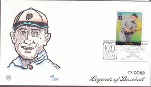 Ty Cobb, Legends of Baseball FDC, HC Wilson, 3408d - Bild 1 von 1