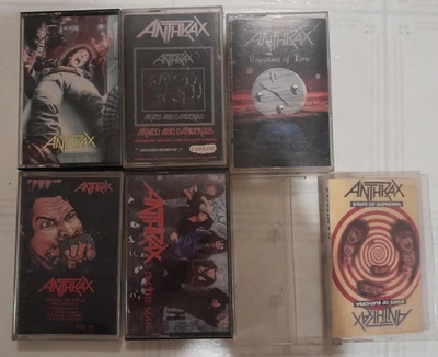 Vintage Lot Of 6 Anthrax  Heavy Metal Cassettes ****one cassette missing see pic - Image 1 of 2