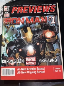 PREVIEWS COMIC CATALOG SEPT 2012 IRON MAN/SWAMP THING COVERS - Picture 1 of 3