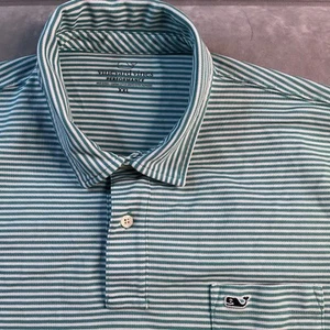 Polo Vineyard Vines Performance da uomo XXL verde a righe golf performance! - Foto 1 di 5