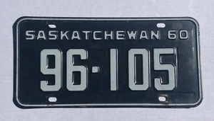 Single 1960 SASKATCHEWAN Canada License Plate #96-105 (2/2) - Bild 1 von 2