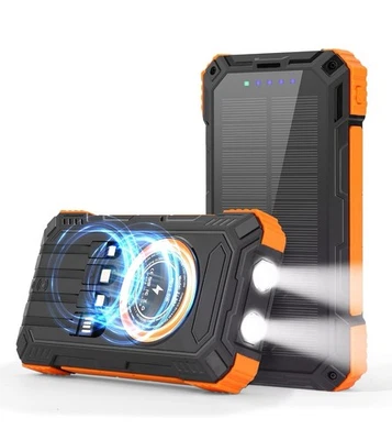 MARRRCH 36000mAh banco de energia solar sem fio USB-C 15W carregador rápido caixa aberta novo - Imagem 1 de 4