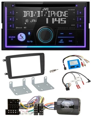 JVC Lenkrad USB 2DIN DAB Bluetooth CD Autoradio für Mercedes C 2000-2004 aktiv K - Bild 1 von 4