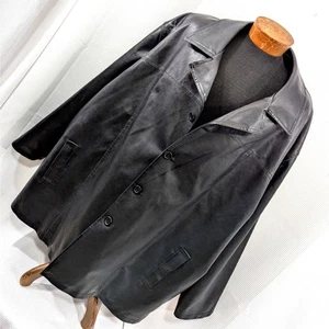 ARIZONA JEAN COMPANY! LUXE SCHWARZE VEGANE LEDERJACKE MANTEL IN STADIONLÄNGE! GR. 4XL - Bild 1 von 12