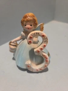 Vintage Josef Originals Birthday Angel 3rd Year Blue Girl Figurine W/Label - Picture 1 of 4