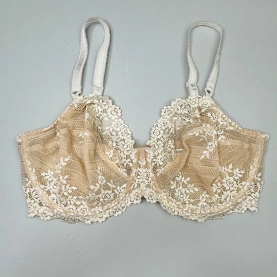 Бюстгальтер Wacoal 40DD Embrace кружевной на косточках вышитый мягкий чашечка 65191 желтовато-коричневый - Изображение 1 из 4