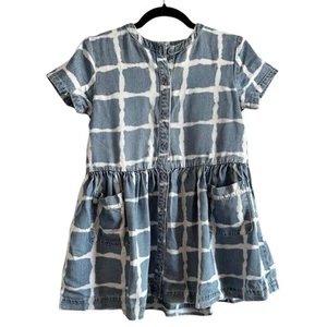 NWT Stella McCartney Blue Denim Chambray Tye Dye  Button Front Dress Sz 8 Yrs - Picture 1 of 7