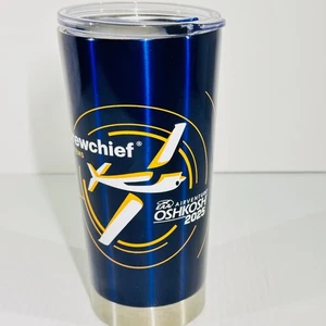 Oshkosh EAA AirVenture 2025 Stainless Steel Tumbler 20 Oz Crewchief Systems Blue - Picture 1 of 24