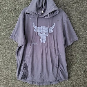 Under Armour Project Rock Sweatshirt Sz  XL Hooded Short Sleeve Gym - Picture 1 of 7