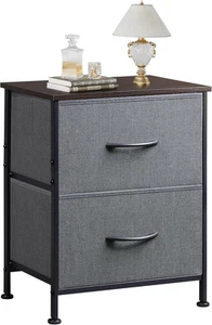Nightstand, 2 Drawer Dresser for Bedroom, Small Dresser with 2 Drawers, Bedside - Picture 1 of 12