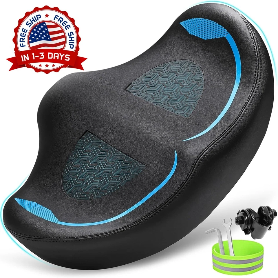 Sillín de bicicleta extragrande sin nariz para comodidad de hombres y mujeres Foto 1 de 4