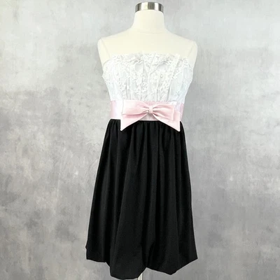 Jessica McClintock for Gunne Sax Y2K Dress Size 5 Coquette Prom Party Mini Bow - Image 1 of 4