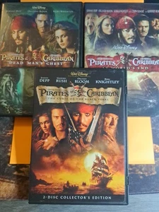 Pirates of the Caribbean DVD Lot 3 Black Pearl & Dead Man's Chest At Worlds End - Bild 1 von 8