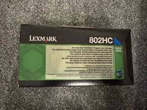 Lexmark 80C2HC0 / 802HC Oryginalny toner cyjan o dużej pojemności NOWY / ZAPIECZĘTOWANY - Zdjęcie 1 z 4