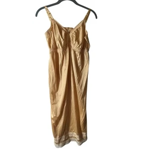 Vintage Mary Jane Sz 12 nude slip 38 lace trim adjustable Strap Dress USA Made - Picture 1 of 6