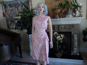 Vestido Diane Von Furstenberg Rojo Claro/Blanco Estampado 100% Seda Lateral Plisado Talla 4 - Imagen 1 de 24