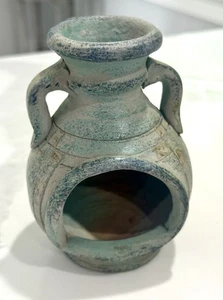 Primitive Handmade Aztec Design Pottery Chimenea Incense Candle Burner - Picture 1 of 13