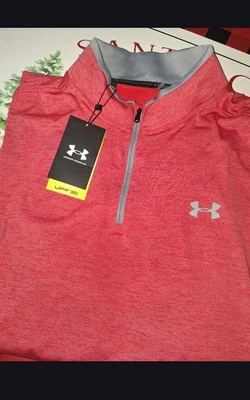 Pullover Under Armour para hombre Golf Playoff 2.0 1/4 cremallera rojo talla XL Foto 1 de 4