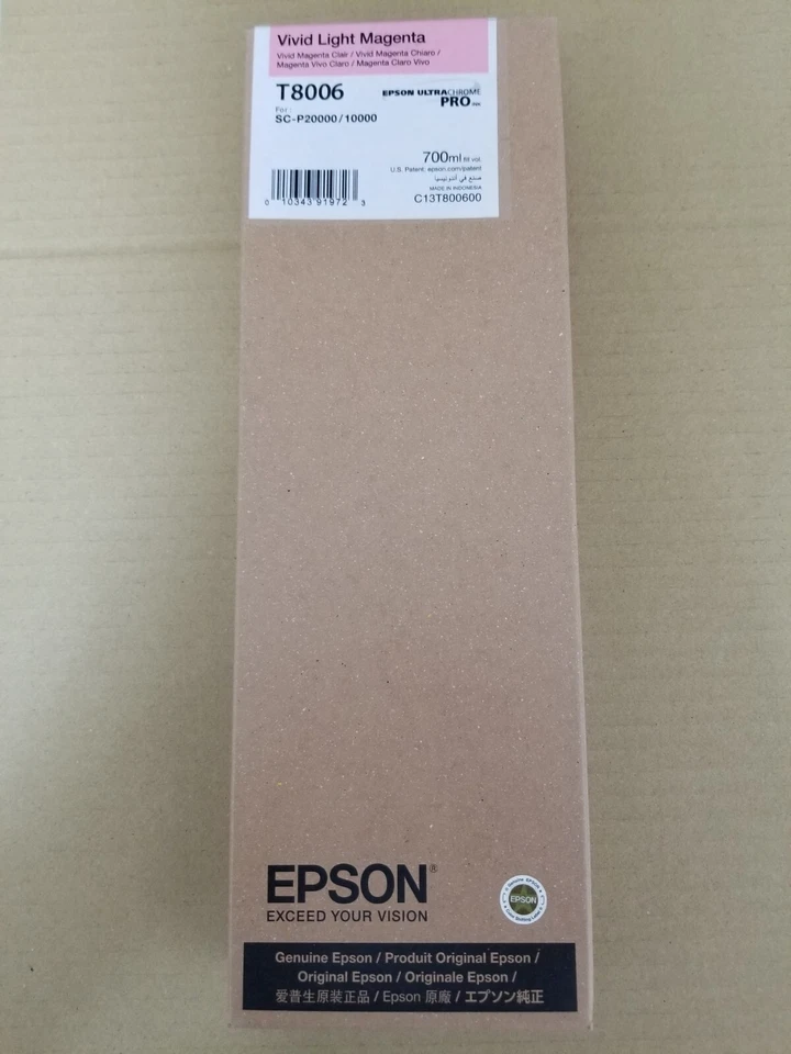 Epson T8006 Ultra Chrome K3 Vivid Light Magenta Ink Cartridge 700 Ml