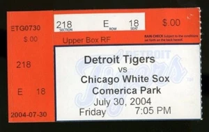 DETROIT TIGERS/CHICAGO WHITE SOX Ticket Stub July 30, 2004 DMITRI YOUNG HR - Picture 1 of 2