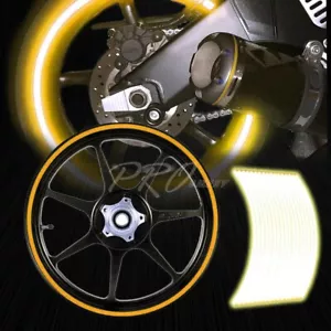16/17/18/19" Reflective Rims Tape/Wheel Rim Decal Strips Trim Sticker Kit Gold - Picture 1 of 7