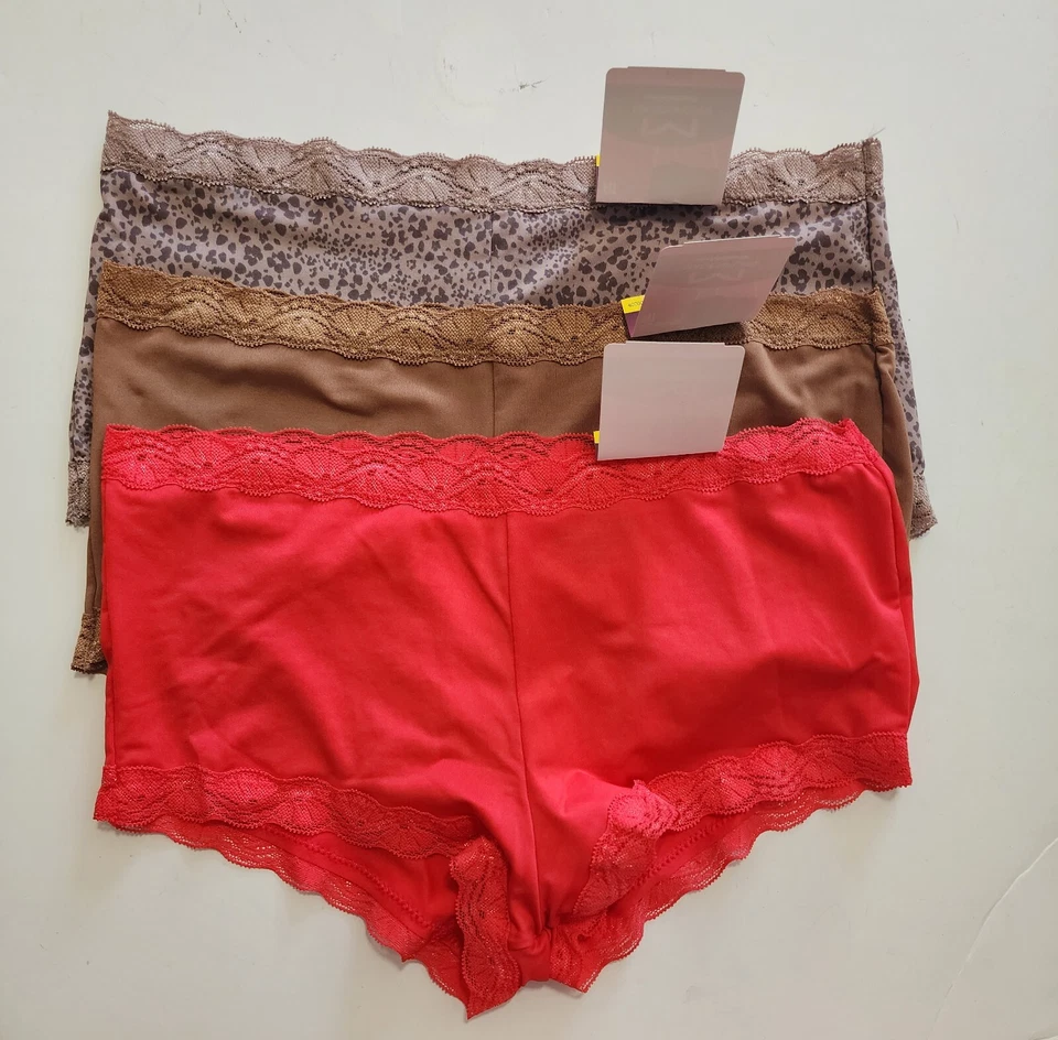 MAIDENFORM ANIMAL PRINT AND LACE BOYSHORT PANTY SIZE M/6