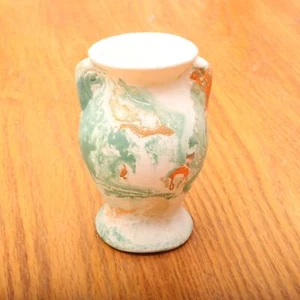 Vaso vintage in porcellana dipinto a mano verde - Foto 1 di 7