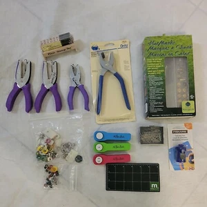 Bottone da cucito in metallo anello cavo anello pressa borchie chiusure a scatto pinza kit utensili - Foto 1 di 10