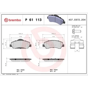 BREMBO P61113 Juego Pastillas Freno Peugeot 308 II SW 301 Citroën C-Elysee C4 Cac - Imagen 1 de 2