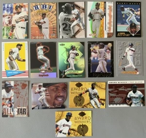 BARRY BONDS FLEER BASEBALL INSERT CARD LOT (15) HIGH BV NM FREE LEGACY CARD  - Picture 1 of 2