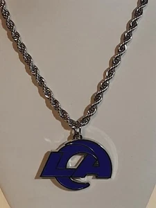 LOS ANGELES RAMS Pendant Charm / 30" STAINLESS STEEL 5MM ROPE CHAIN NECKLACE - Picture 1 of 6