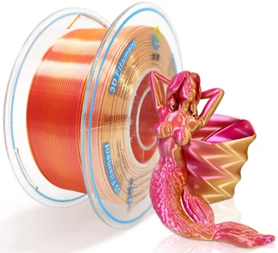 Impresora 3D Filamento Seda Doble Cambio de Color PLA 1.75mm 1KG/Rollo Dorado y Rosa Foto 1 de 4