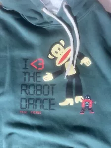 Paul Frank Women Hoodie Large Green I Heart The Robot Dance - Picture 1 of 5