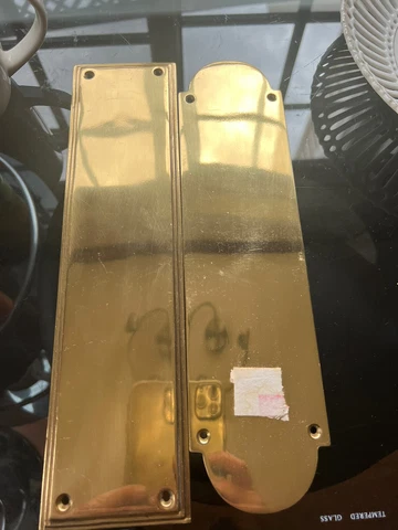 VINTAGE SOLID BRASS DOOR PUSH PLATE set of 2 Cover