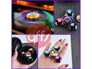Fidget Spinner Rainbow Brass Tri-Spinner EDC Focus Toy Fingertip Gyro New Styl - Picture 1 of 10