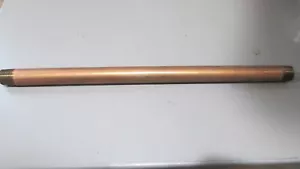 Standard-Wall, Brass Pipe Nipple, Threaded on Both Ends, 3/8 BSPT, 12" Long - Picture 1 of 3