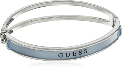 Brazalete con bisagras GUESS, plata, azul, talla única Foto 1 de 2