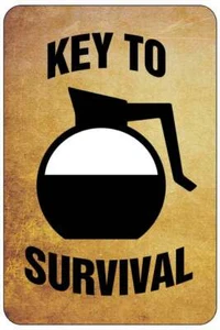 KEY TO SURVIVAL II sign Metal funny man cave house decor B390N - Imagen 1 de 1