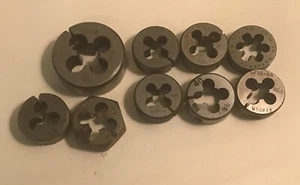Tap & Die threaded Die lot o 9 pc. Machinist Tool - Picture 1 of 1