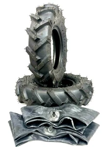 Two 6-12 6x12 R 1 Bar Lug WTubes Tractor Climb Tires Heavy Duty Grip Mud - Picture 1 of 3